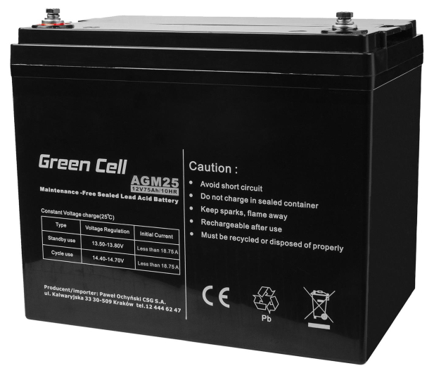 Green Cell Akumulator AGM VRLA 12V 75Ah - 547940 - zdjęcie 3